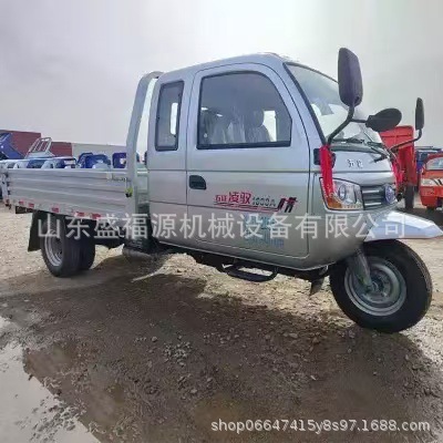 时风七速后桥柴油三轮车 22马力无棚自卸农用拉粮 操作方便