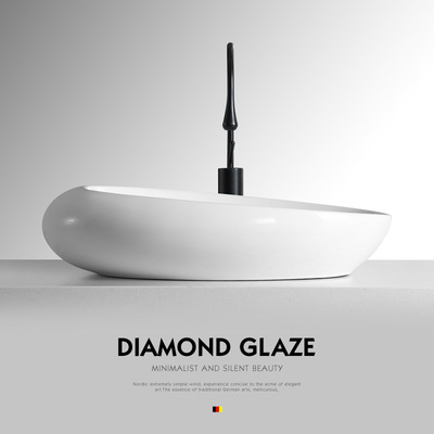 创意时尚台上盆艺术盆洗脸盆异形台盆面盆卫生间个性洗手盆椭圆形|ms