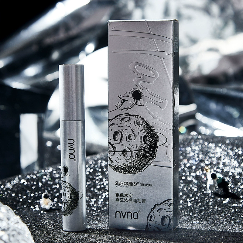 Тушь Mascara NVNO вакуумная утолщающая, серебристый флакон, компактная 0,005 кг