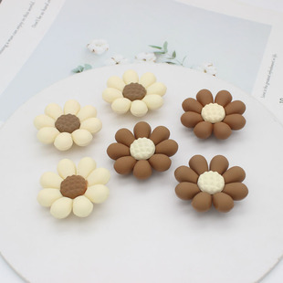 Korean style sunflower back hole hair rope DIY jewelry Macaron eight leaf flower headdress hair accessories material accessories