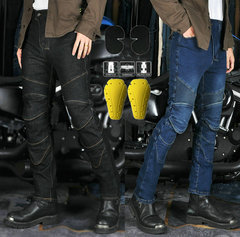 Cross-border motorcycle jeans, classic old cow belt cover, retro motorcycle off-road high-waist straight riding pants