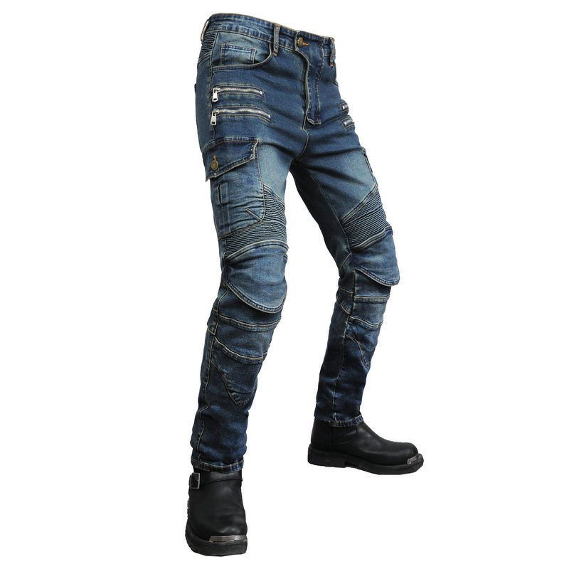 Motocicleta jeans hombres motocicleta multi-bolsa ropa de trabajo pantalones de montar retro stretch off-road pantalones anti-caída equipo de protección de segunda generación