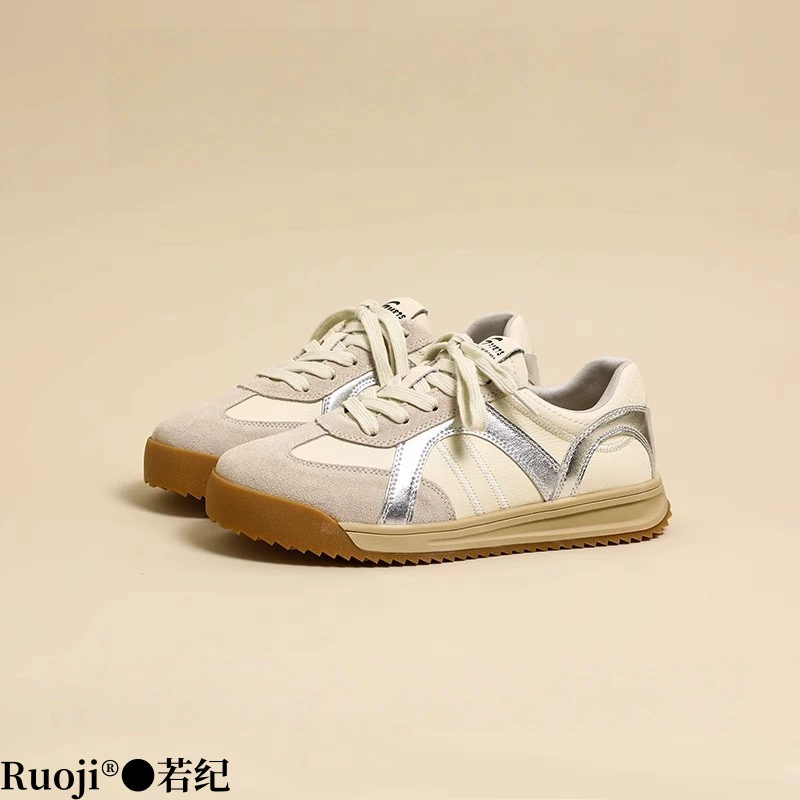 Кожаная повседневная спортивная желтая толстая подошва ретро-американский стиль цвета легкий бег альпинизм