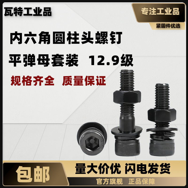 12.9级内六角圆柱头螺钉平弹母组合套装 DIN912  M22~M24 盒装