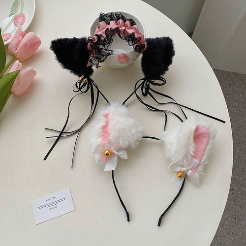 Halloween headbands, funny hair accessories, plush cat ears, headbands, anime cosplay rabbit ears headbands for women