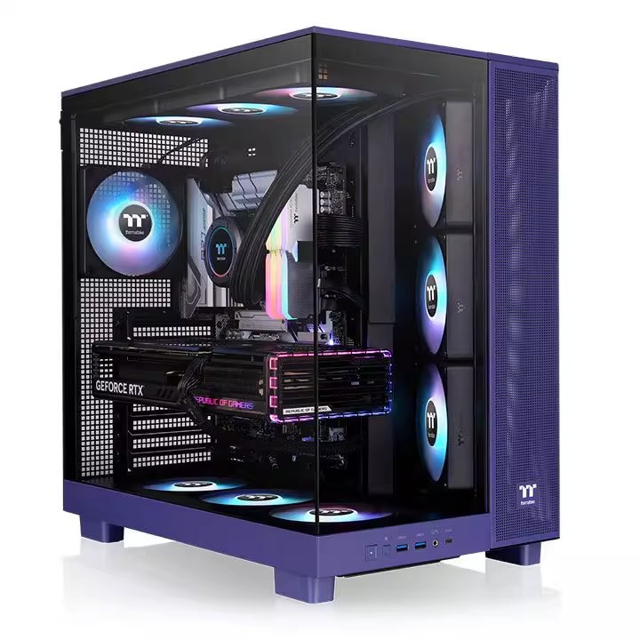 Cross-Border Desktop Computer Pc Main Case Atx Panoramic Tempered Glass Side-Through E-Sports Game Water-Cooled Chassis