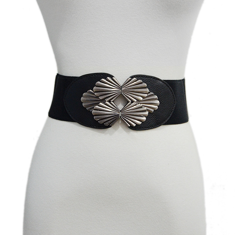 Factory direct women's belt leisure decorative shell elastic belt elastic small waist seal with dress coat