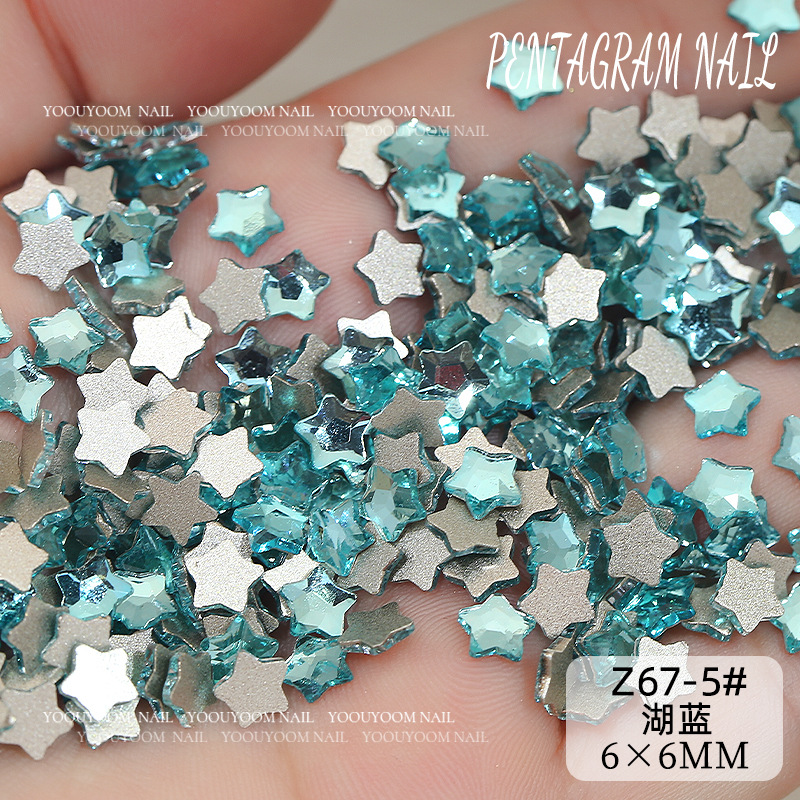 z67-5#레이크 블루 6*6mm 1개