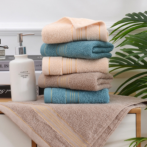 Manufacturer wholesale gold wire broken pure cotton face towel household absorbent water towel set company gift embroidery logo