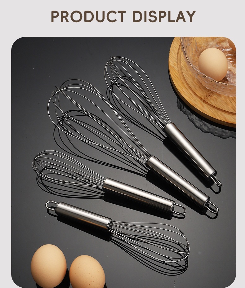 Stainless Steel Manual Whisk Hand Egg Beater Mixer for Baking Cream and Eggs Small 12 Inch in use