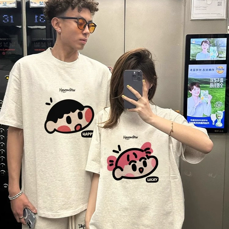 [Расчесанный хлопок плотный] пара летняя одежда 2025 новый летний премиум-стиль прилив с короткими рукавами рубашка