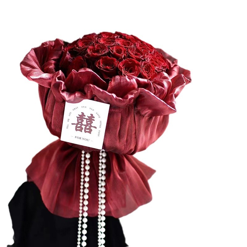 Xi carácter dorado tarjeta de felicitación feliz boda tarjeta festiva compromiso de boda nuevo mensaje chino tarjeta de felicitación ramo de embalaje