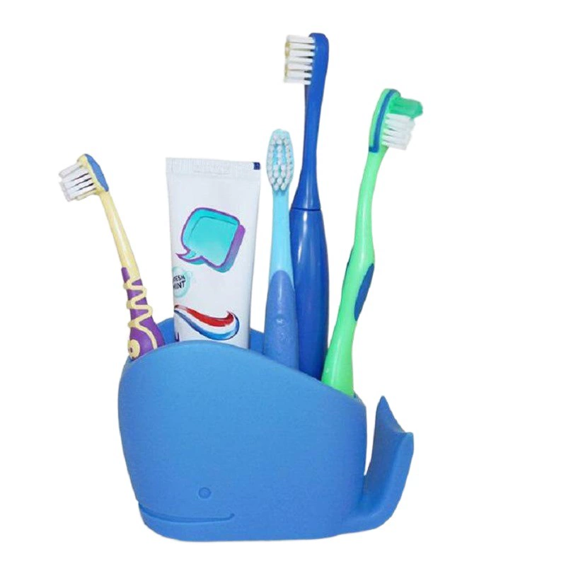 Трансграничная электронная коммерция Amazon взрывает креативный Многофункциональный мультяшный милый силиконовый держатель для зубных щеток в виде Кита 2 вида цветов