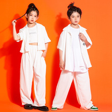 潮牌儿童街舞服装女童嘻哈套装表演服夏西装走秀时装爵士舞演出服