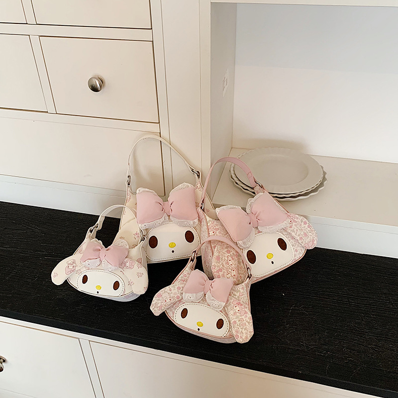New Korean-style lace trim mini bow bud children's parent-child handbag crossbody small bag for women