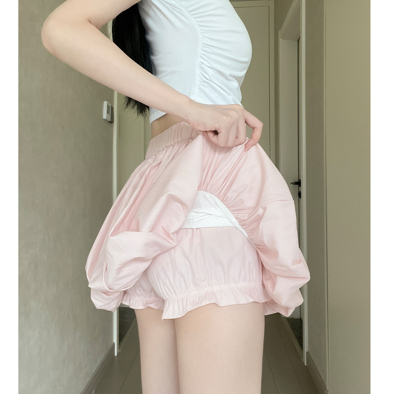Pink Floral Shorts for Women, Summer Thin Style, 2026 New High-Waisted A-Line Casual Anti-Exposure Ice Silk Skirt Pants Pink Floral Shorts for Women, Summer Thin Style, 2026 New High-Waisted A-Line Casual Anti-Exposure Ice Silk Skirt Pants