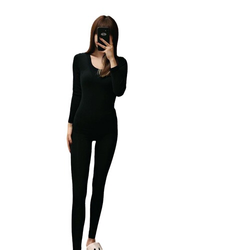 Autumn and Winter New Warmth Keeping Innerwear Japanese Ultra-Thin Mask Heating Set for Women 37°C Constant Temperature Fast Heating Top and Bottom Women