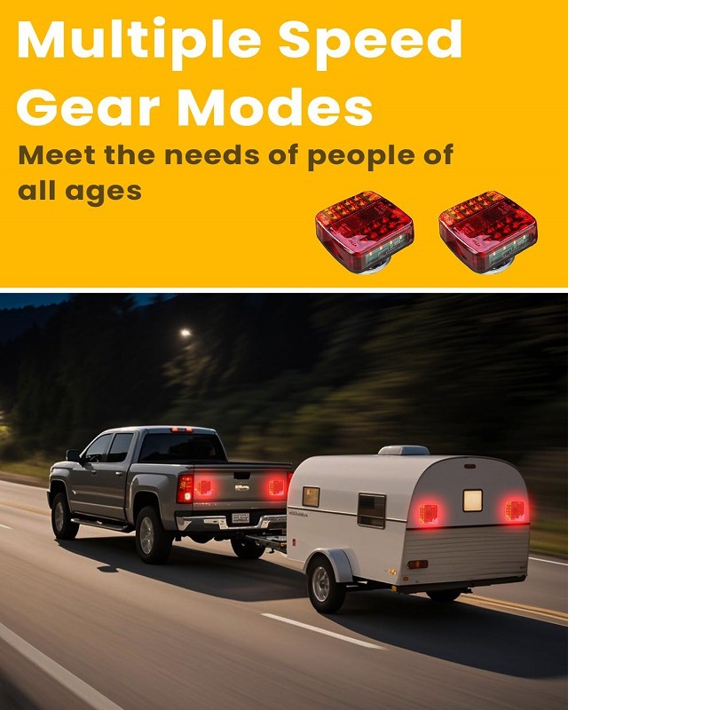 Cross-Border New Portable Wireless Trailer Light Magnetic Rechargeable Waterproof Led Kit with Suction Cup Base Tail Light