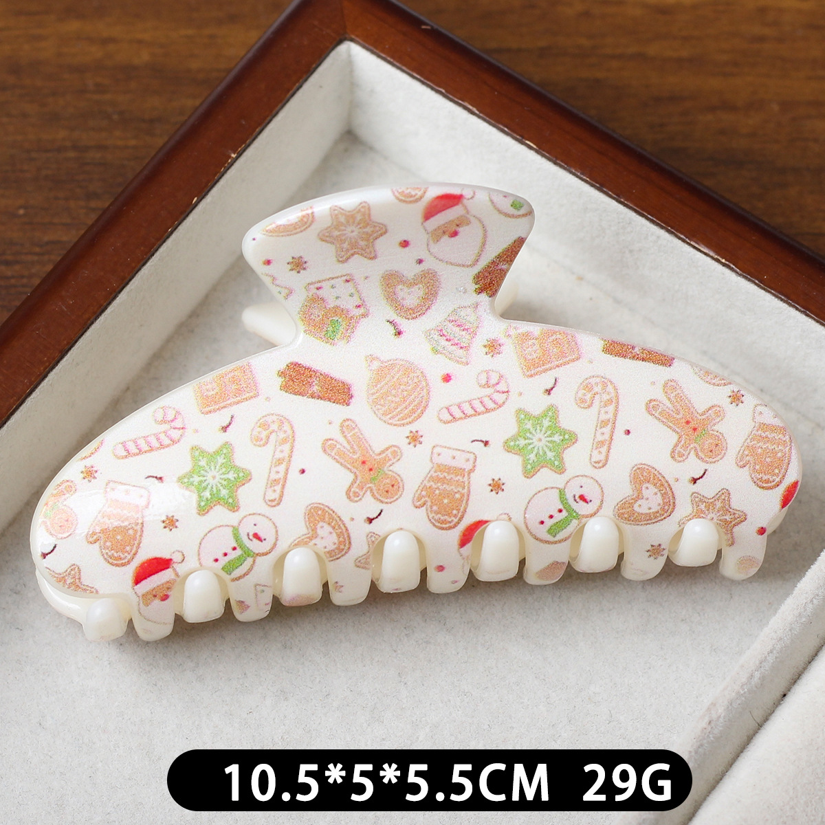Dulce clip de plástico de Navidad grande 10.5cm clip de cabello para mujeres de alta calidad decoración de tarjeta de cabello detrás del cerebro clip de pescado