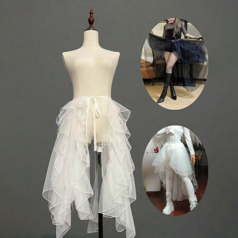 Irregular half-skirt petticoat for dance, stage performances, cosplay, anime, fairy tail, Lolita skirt support
