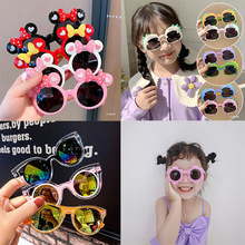 兒童卡通太陽鏡蝴蝶結遮光遮陽防曬款糖果色女童貓咪寶寶眼鏡玩具
