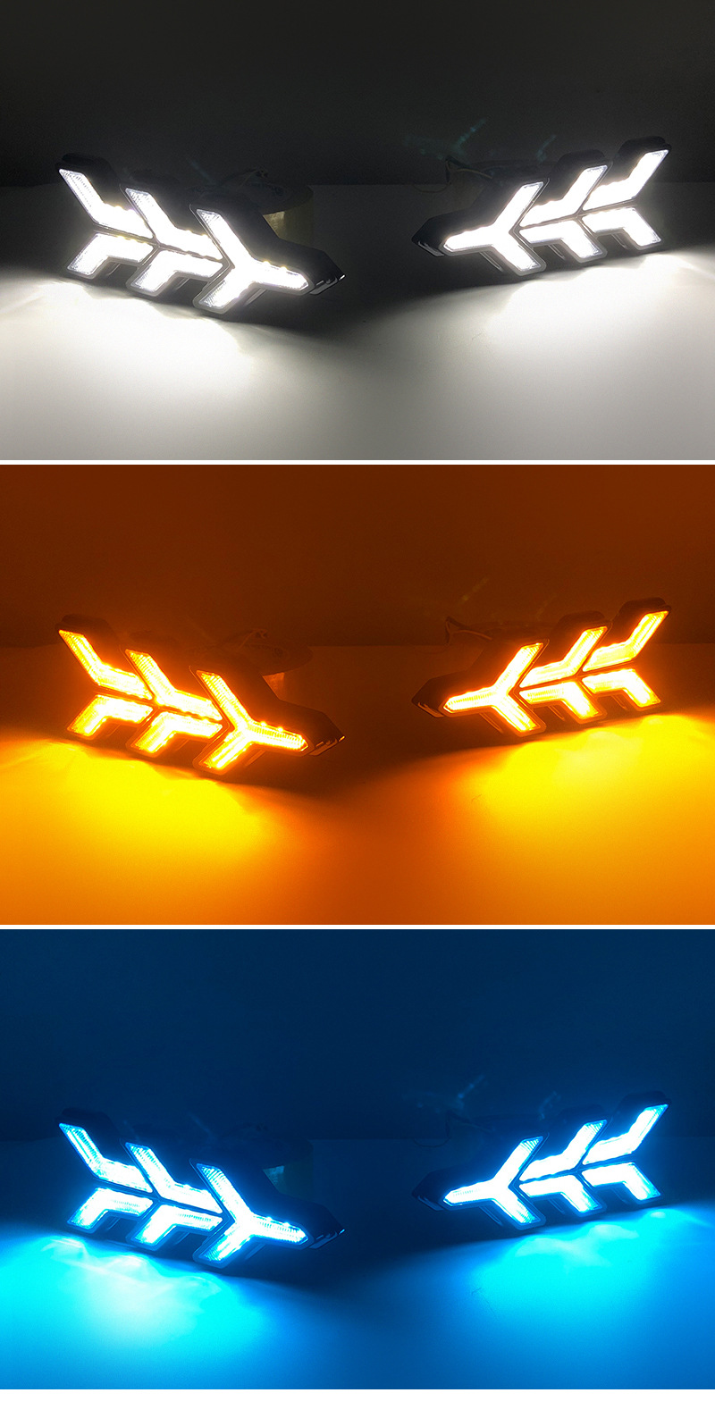 Suitable for universal car daytime running lights, small airplane-shaped lights equipped with LED daytime running lights and sequential turn signals