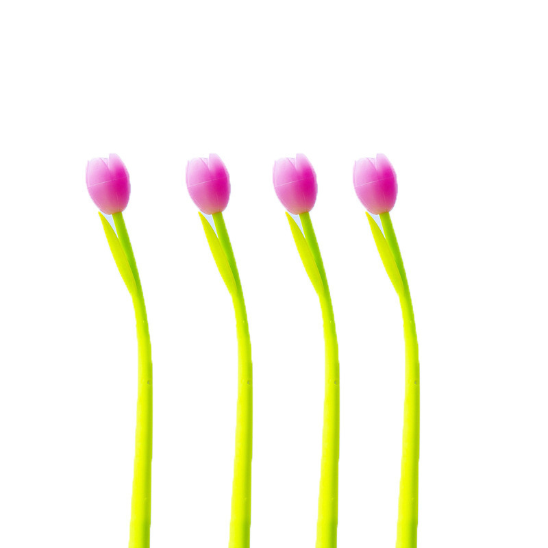 Corea del Sur creativo cambio de luz Tulip gel pen pequeño fresco lindo estudiante Oficina de escritura Negro Signature Pen