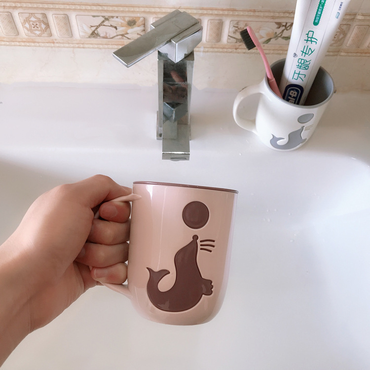 イルカうがいカップ家庭用シンプルな歯磨きカップ洗面カップカップル歯ブラシカップクリエイティブアシカ家庭旅行カップ|undefined