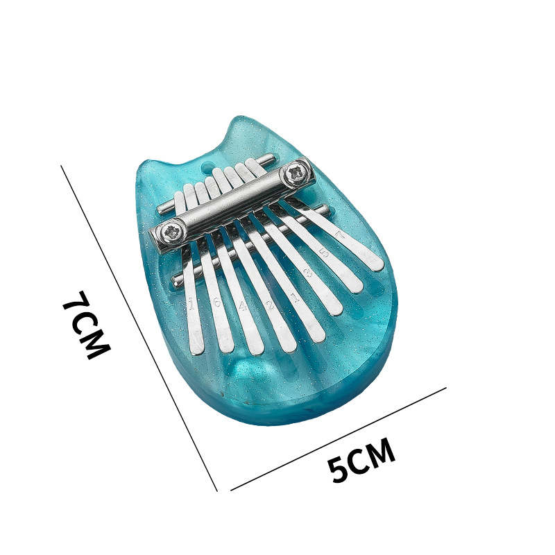 Instrumentos musicales Transfronterizo de 8 tonos Mini Pulgar Kalinba Cristal de madera maciza Piano transparente de cinco dedos Artesanía portátil Piano de dedo