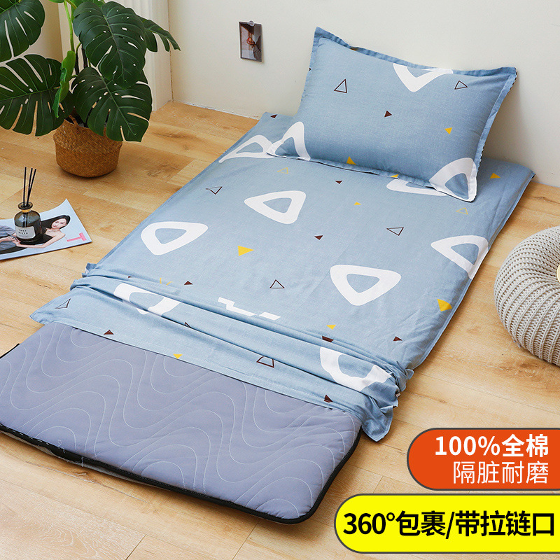 Funda de colchón de algodón 100% funda de edredón dormitorio de estudiantes funda protectora de colchón con todo incluido funda de cojín funda de edredón funda antipolvo