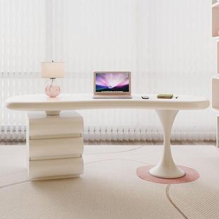 French Solid Wood Desk Cream Style Computer Desk Home Small Apartment Writing Desk Modern Simple White Office Desk