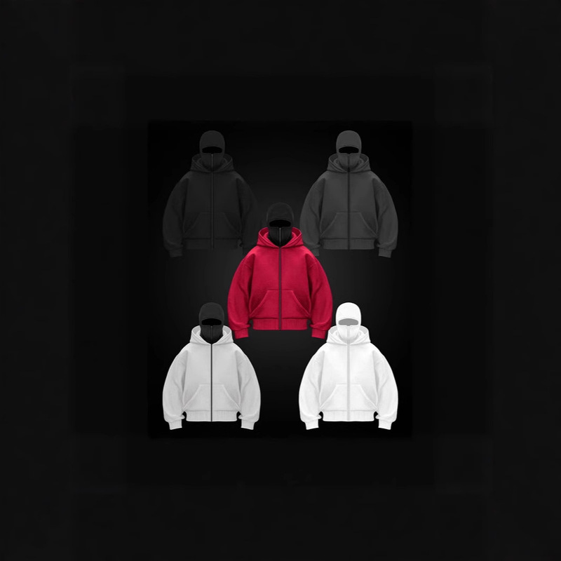 Cross-Border Trendy Brand DIY Autumn and Winter Ins-Style Double-Layer Hooded Zip-Up Sweatshirt, Loose and Unique, Unisex Couple Style Top