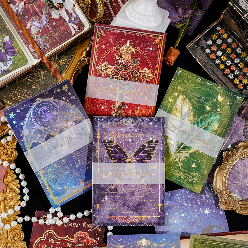 Серия Jilu Yujiacengpin Dream Whisper — Декоративный фоновый материал для дневника из двухслойной бумаги (темный)