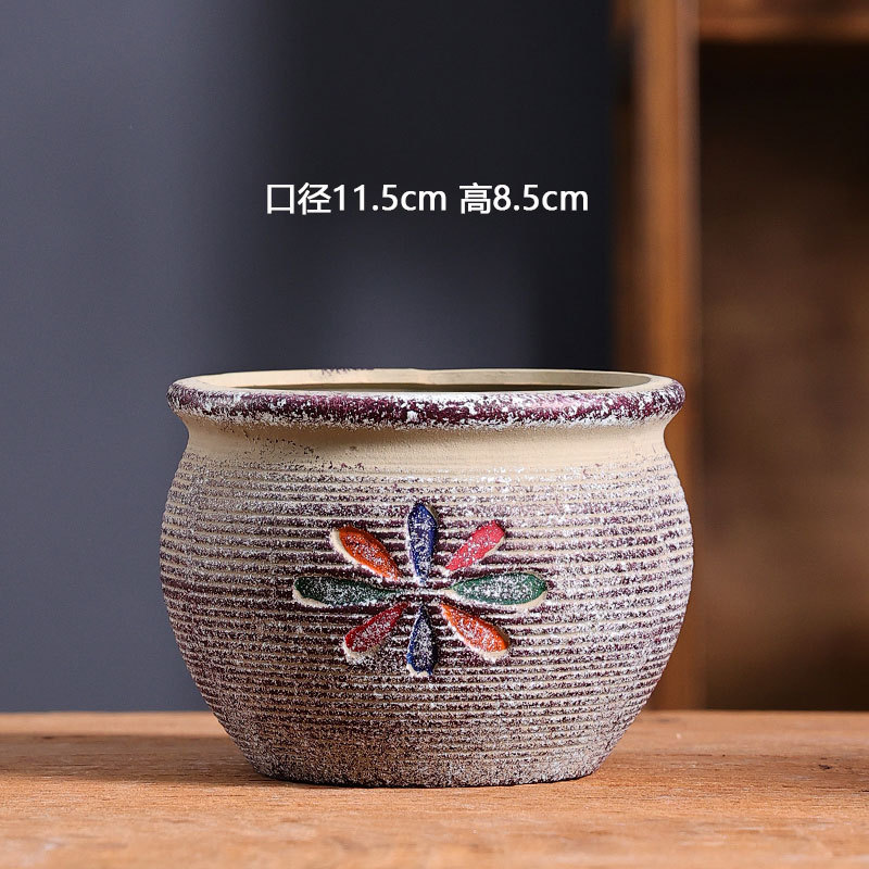 No.11 mediano mar Mediterráneo fábrica de macetas de carne directa cerámica de carne retrógrada cerámica roja especial maceta al por mayor