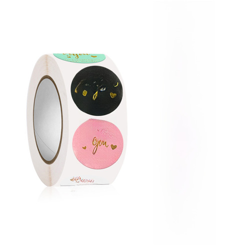 Amazon Assorted 4 Colors Gold Foil Round Thank You Baking 500 Pcs/Reel Self-Adhesive Label