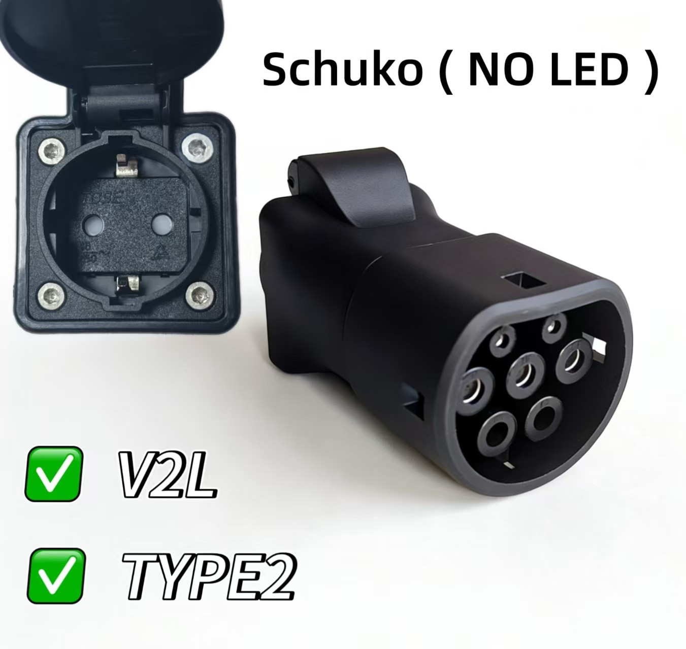 V2L New Energy Vehicle Discharging Gun Type2 European Standard Vehicle-Side Discharging Universal European and British Standard Socket Adapter