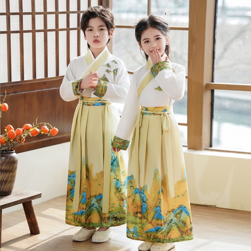 Ancient Costume Children's Hanfu Guoxue Clothing Children's Guoxue Class Book Children's Disciple Regulations Stage Performance School Children's Confucius Clothing Ancient Costume Children's Hanfu Guoxue Clothing Children's Guoxue Class Book Children's Disciple Regulations Stage Performance School Children's Confucius Clothing