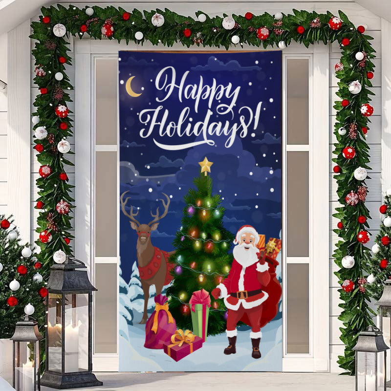 アマゾンクロスボーダー新型クリスマス怪傑門蓋祝日パーティーのドア貼り装飾雰囲気背景布メーカー直販|undefined