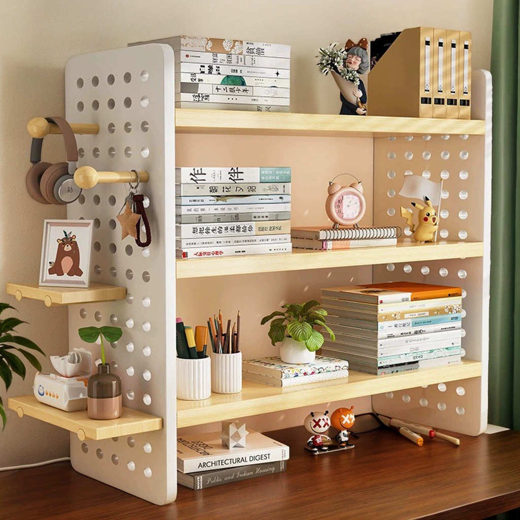 Многослойная стойка для хранения на рабочем столе, настольная стойка для хранения, домашняя стойка для демонстрации книг, стойка для размещения досок с отверстиями