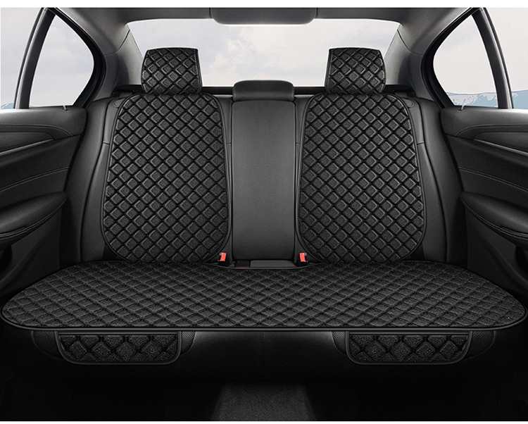 Cross-Border Popular Car Seat Cushion, Universal for All Seasons, Tie-Free Anti-Slip Three-Piece Set, Five-Seat Linen Seat Cushion, Drop Shipping