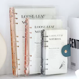 Removable PVC Notebook Cover for A6, A5, B5 Sizes with Gold, Silver, or Black Clips