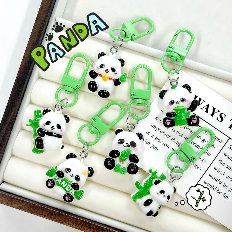 Cute Little Panda Keychain Pendant Cartoon Panda Buddy Doll Bag Charm Couple Student Best Friend Gift