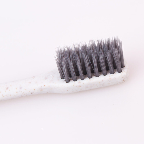 Wheat straw single bamboo charcoal toothbrush household oral cleaning care adult soft bristle bamboo charcoal toothbrush household