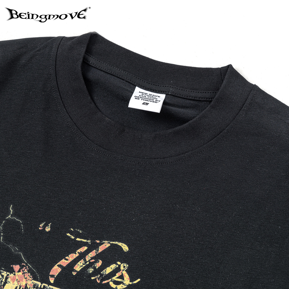 2025 otoño marca de moda americana venta cruzada RRR123FOG retro impresión de alta calle lavado camiseta de manga larga de moda masculina