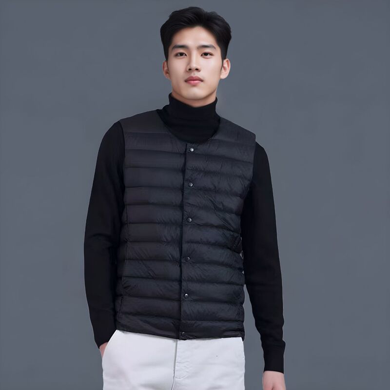 2026 new men's lightweight down-filled vest, stand-up collar, slim fit, warm inner lining, suitable for wearing as an outer layer in autumn and winter 2026 new men's lightweight down-filled vest, stand-up collar, slim fit, warm inner lining, suitable for wearing as an outer layer in autumn and winter