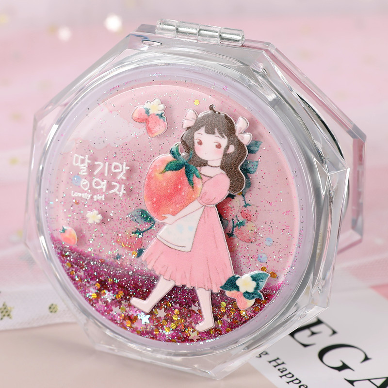 Holding Strawberry Girl [Octagonal Sand Mirror]