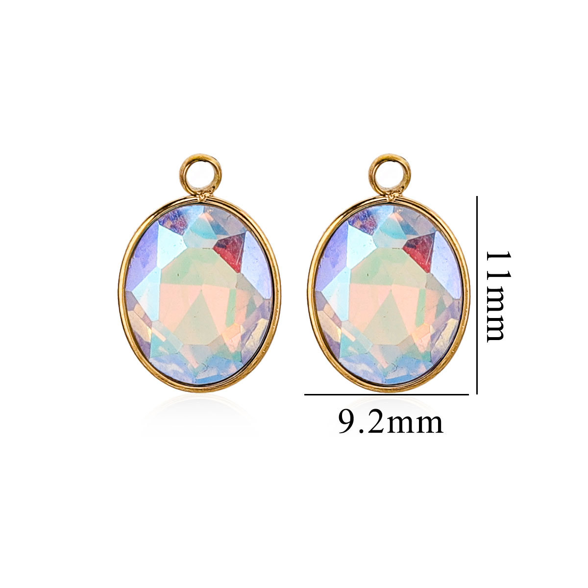 Joyas hechas a mano de bricolaje transfronterizas accesorios de acero inoxidable colgante collar de cristal ovalado pendiente colgante colgante