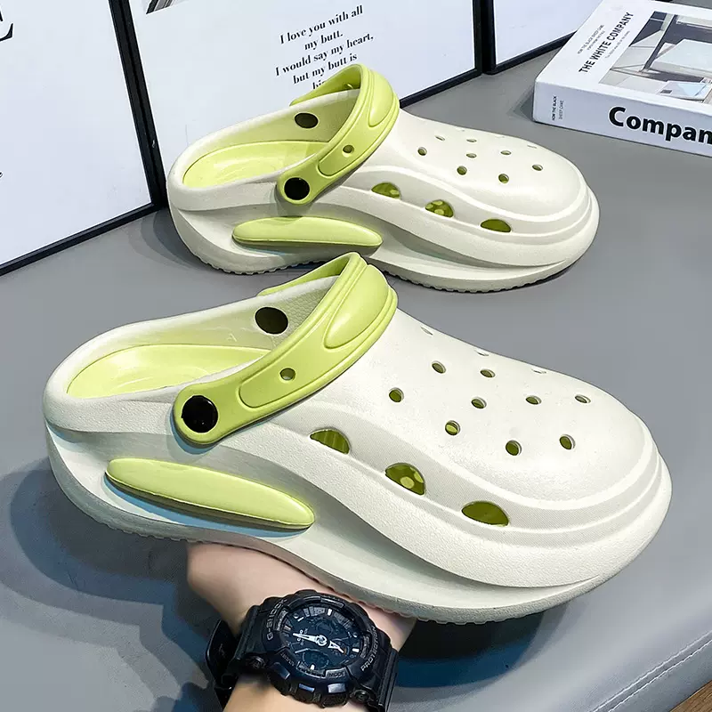 2025年夏季潮款情侣洞洞鞋高级感eva厚底增高户外男女款运动凉鞋
