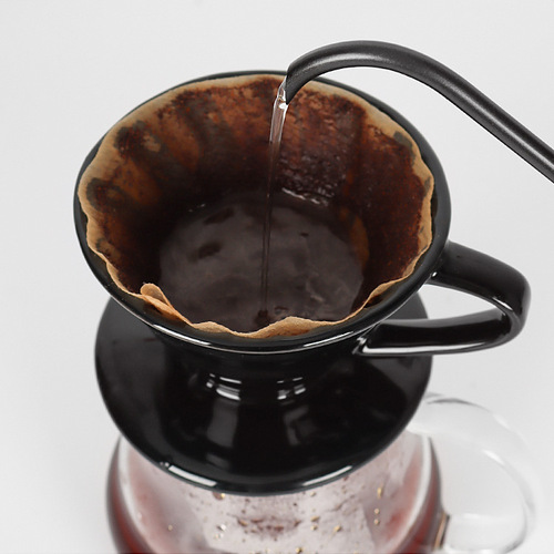 Ceramic coffee filter cup V60 drip filter spiral filter paper cup conical sharing pot funnel set