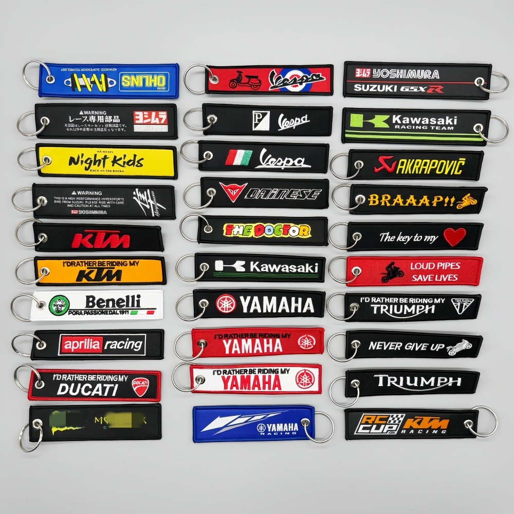 Directly Supplied from the Manufacturer, Motorcycle Embroidered Fabric Keychain, Kawasaki Suzuki Ktm Motorcycle Brand Pendant